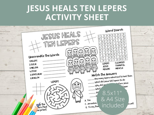 Jesus Heals the Ten Lepers Printable Activity Page