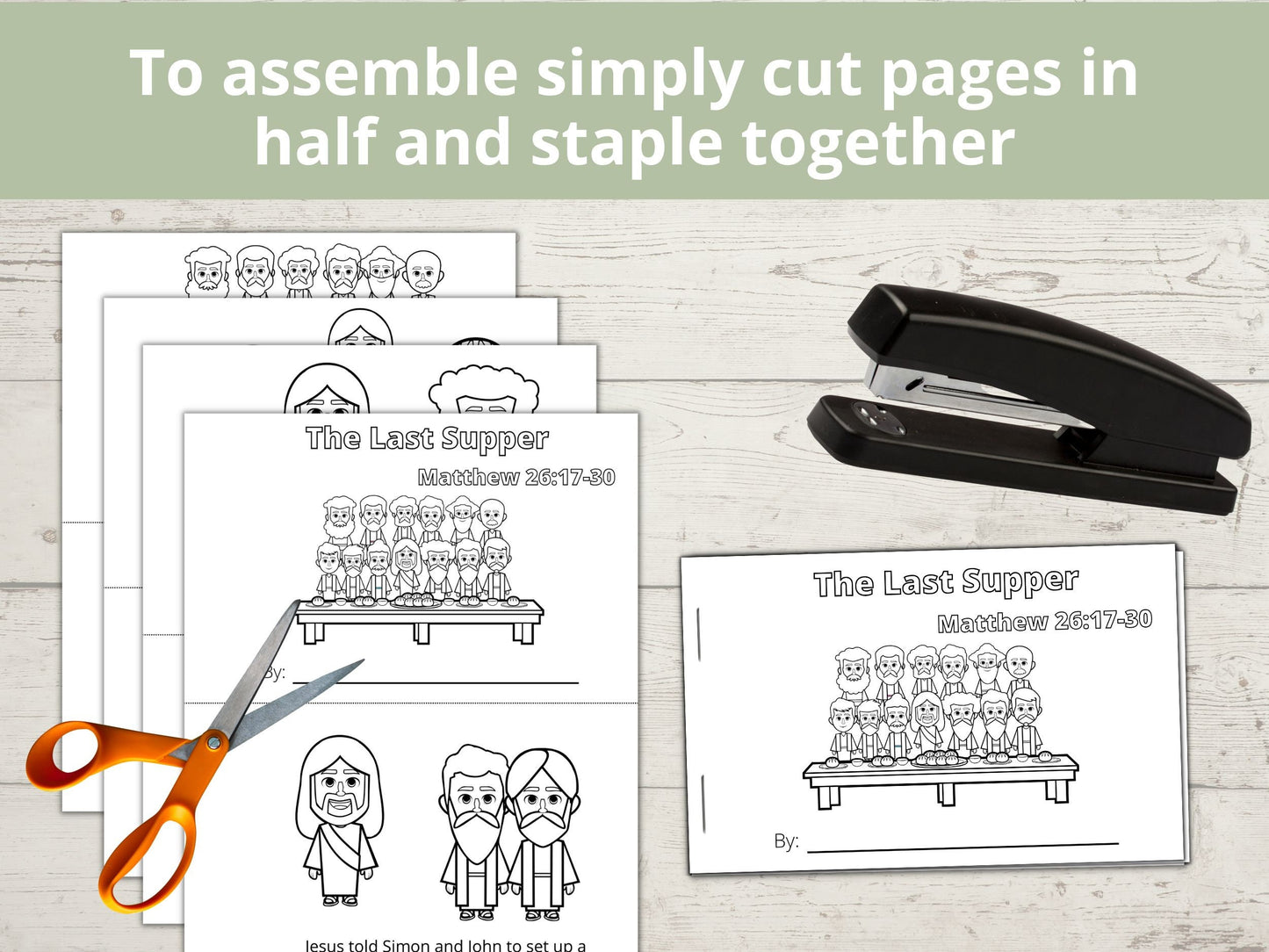 Last Supper Printable Half Page Book