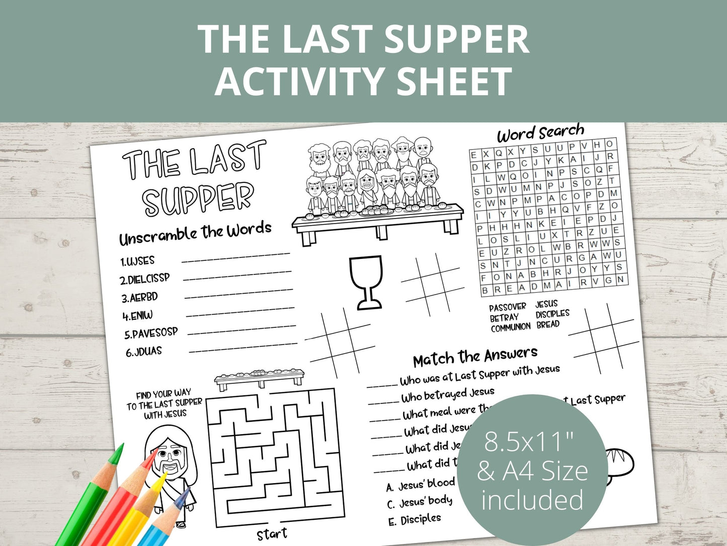 Last Supper Printable Activity Page