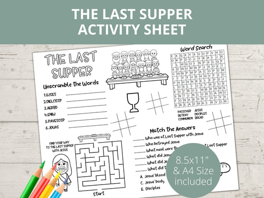 Last Supper Printable Activity Page