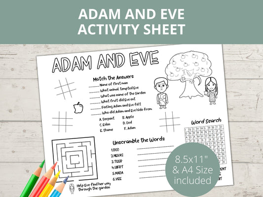 Adam and Eve Printable Activity Page