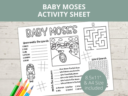 Baby Moses Printable Activity Page