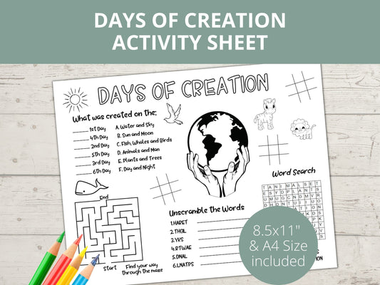 Days of Creation Printable Activity Page