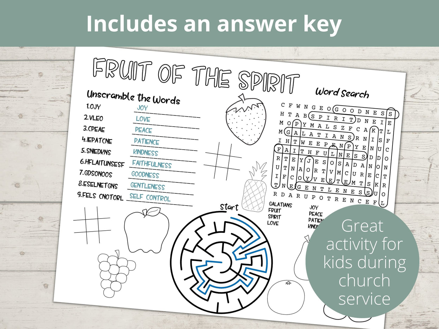 Fruit of the Spirit Activity Page