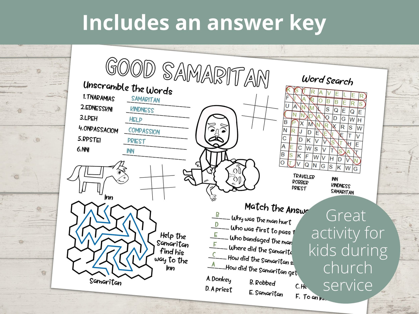 Good Samaritan Printable Activity Page