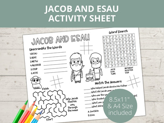 Jacob and Esau Printable Activity Page