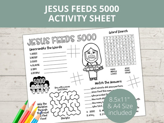 Jesus Feeds 5000 Printable Activity Page