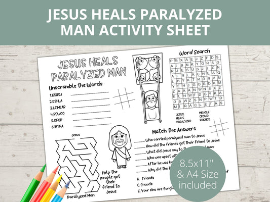 Jesus Heals Paralyzed Man Printable Activity Page