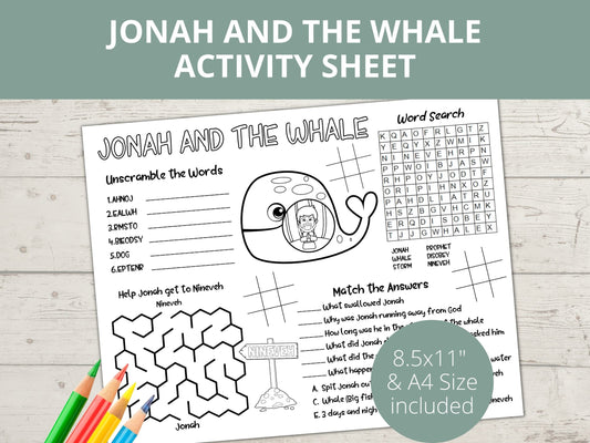 Jonah and the Whale Printable Activity Page