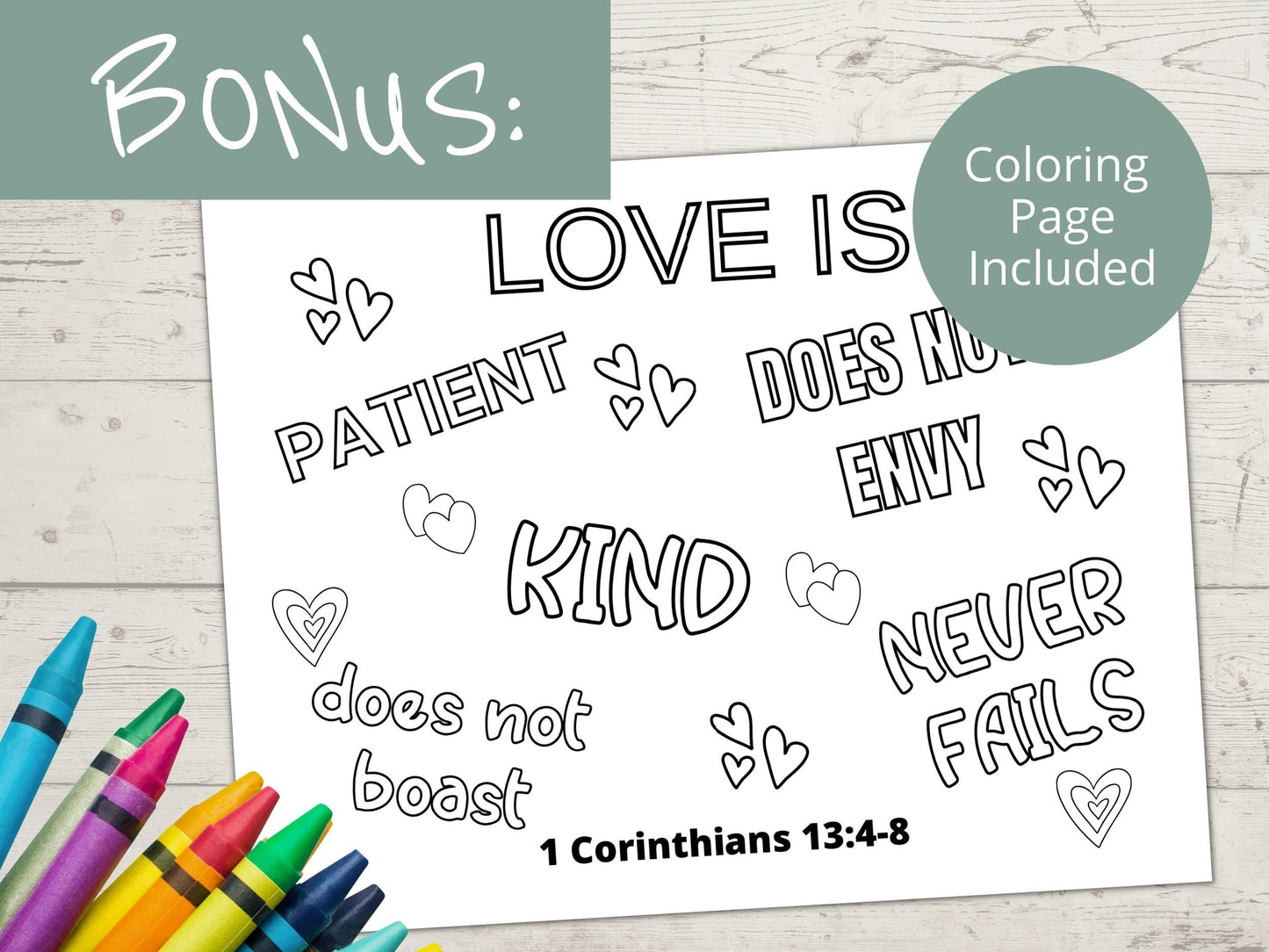 Love is Patient Love is Kind Printable Activity Page