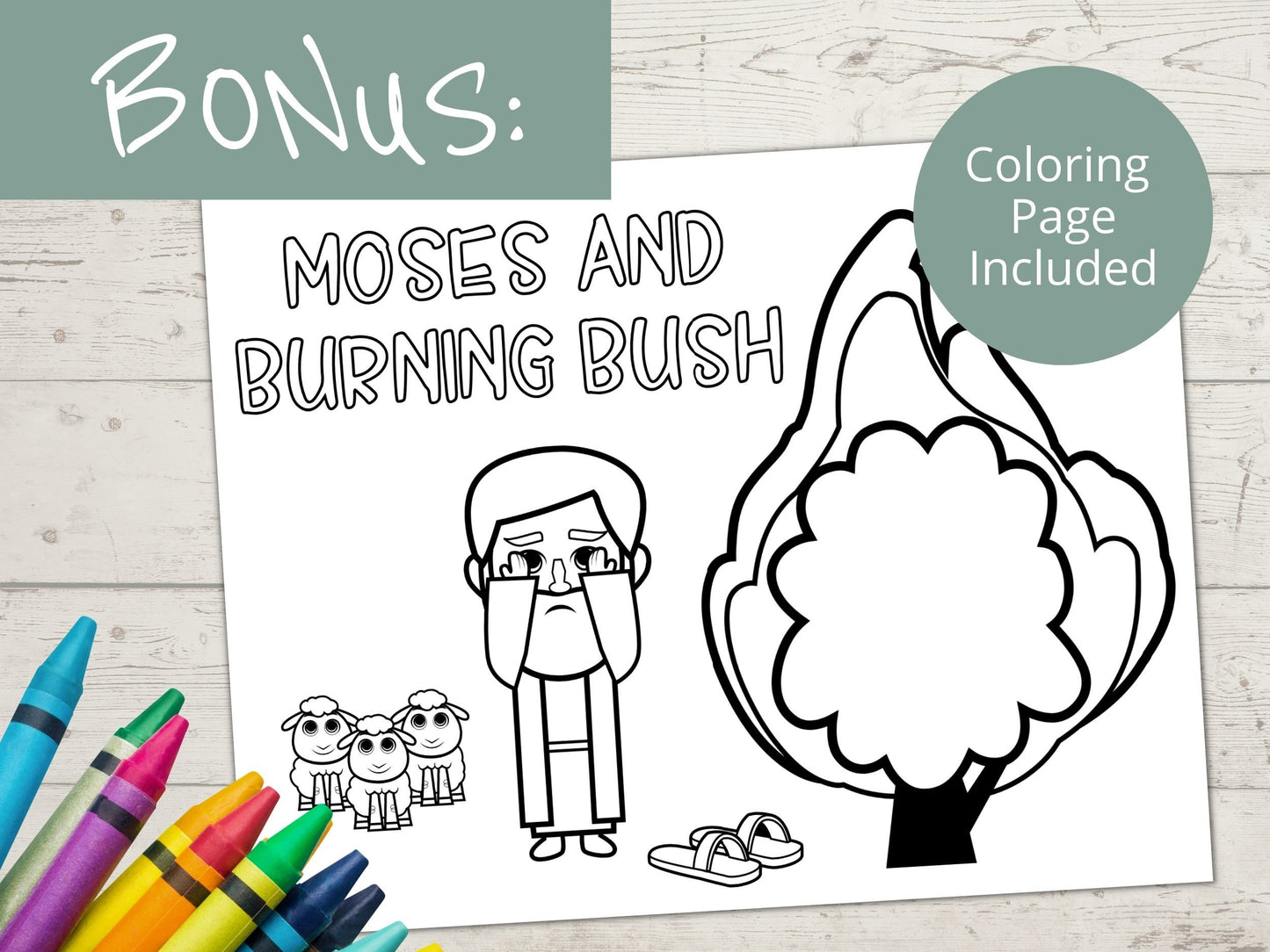 Moses and Burning Bush Printable Activity Page