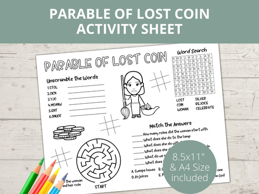 Parable of Lost Coin Printable Activity Page