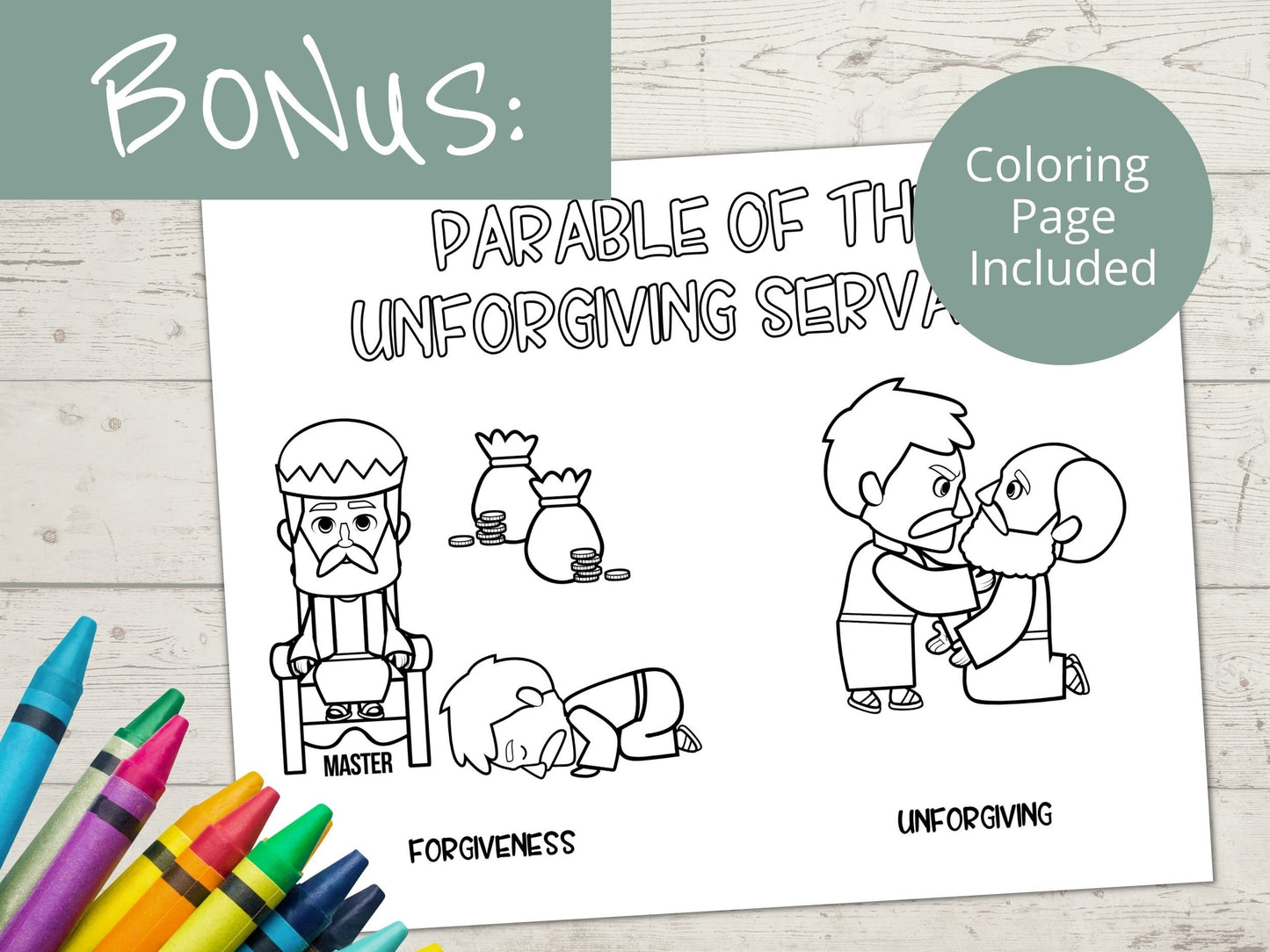 Parable of Unforgiving Servant Printable Activity Page