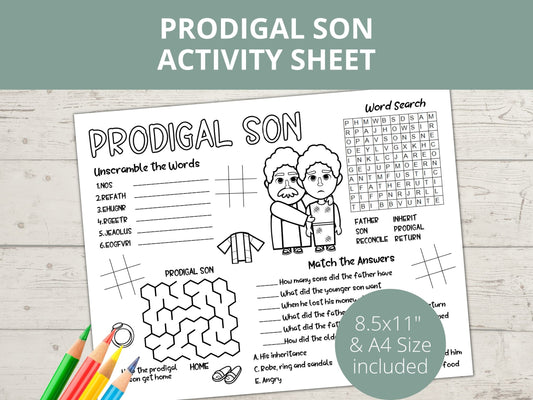 Prodigal Son Printable Activity Page