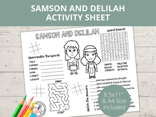 Samson and Delilah Printable Activity Page