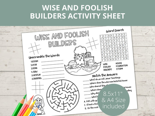 Wise and Foolish Builder Printable Activity Page