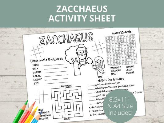 Zacchaeus Printable Activity Page