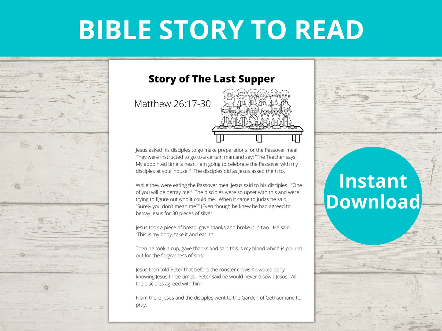 Last Supper Printable Activity Pack