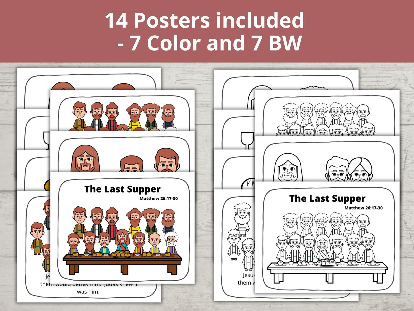 The Last Supper Printable Posters and Coloring Pages