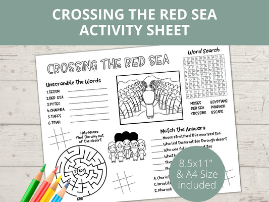 Crossing the Red Sea Printable Activity Page