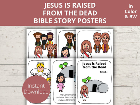 Jesus is Raised from the Dead Printable Posters and Coloring Pages