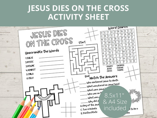 Jesus Dies on Cross Printable Activity Page