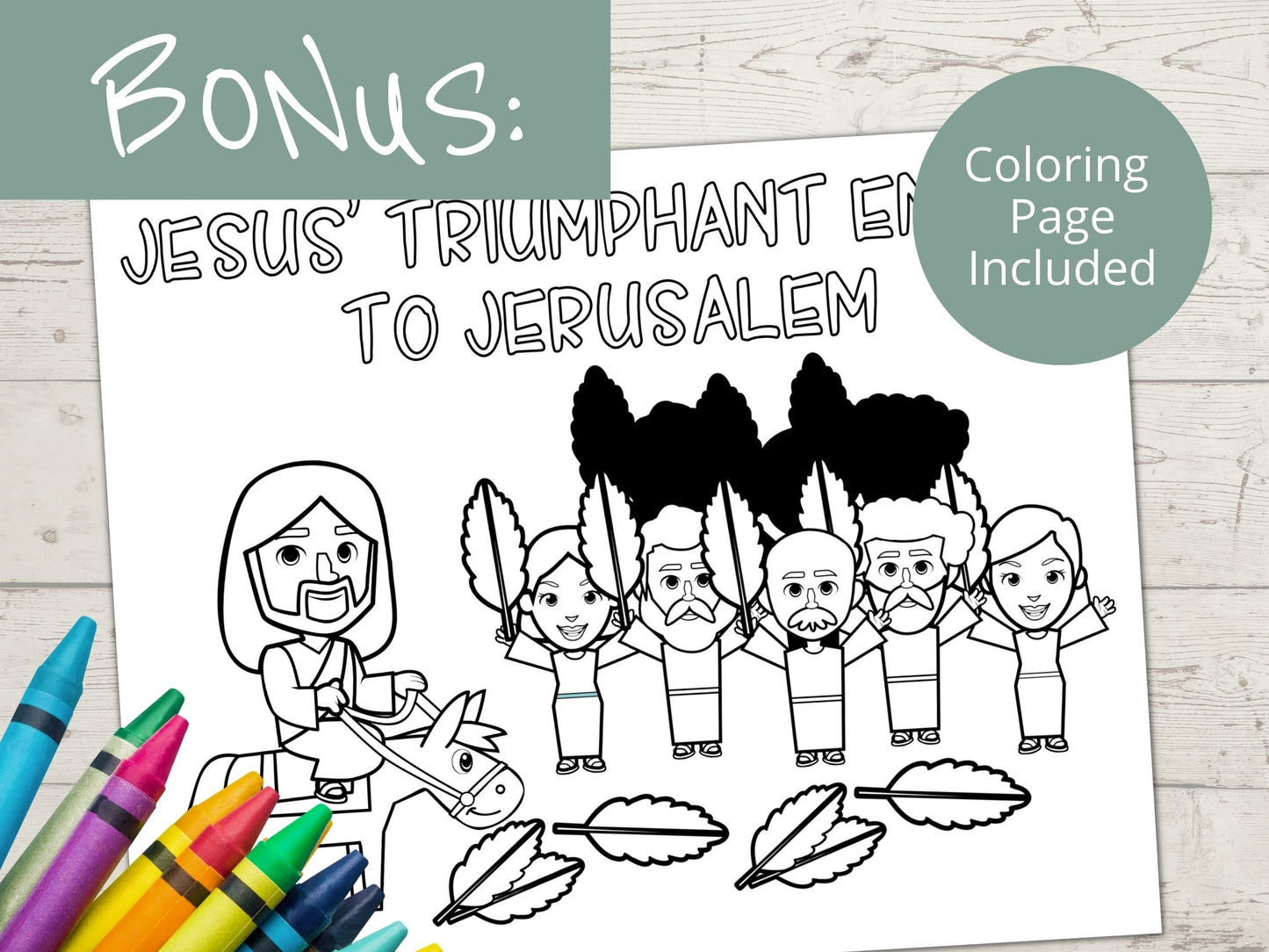 Jesus Triumphant Entry to Jerusalem Printable Activity Page