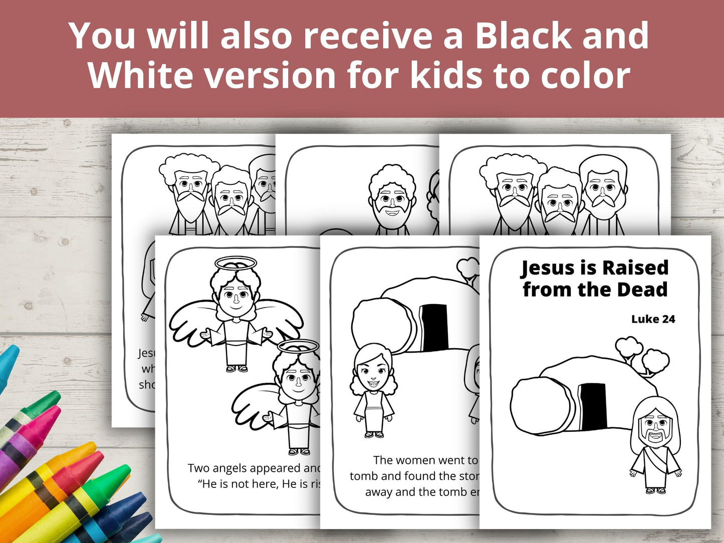 Jesus is Raised from the Dead Printable Posters and Coloring Pages