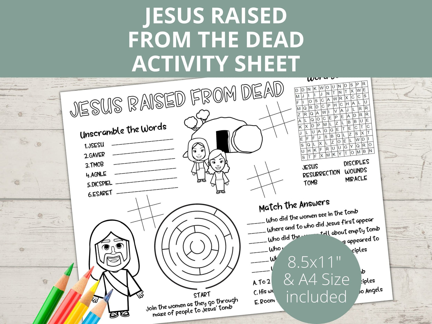 Jesus is Raised from the Dead Printable Activity Page