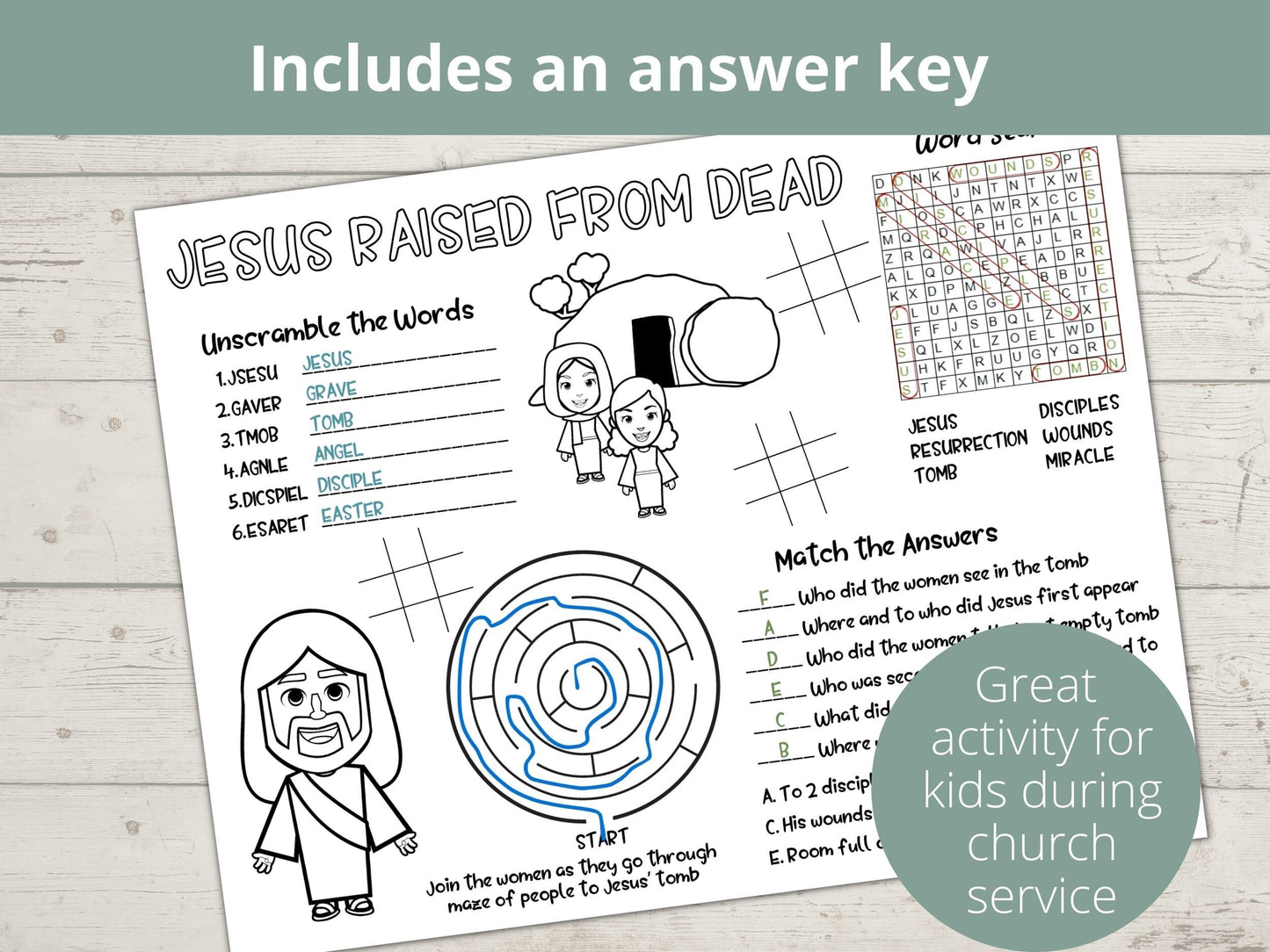 Jesus is Raised from the Dead Printable Activity Page